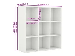 Estantería madera de ingeniería blanco 98x29x97,5 cm