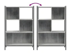 Estantería madera de ingeniería gris Sonoma 72x28x109 cm