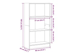 Estantería madera de ingeniería roble ahumado 60x24x109 cm