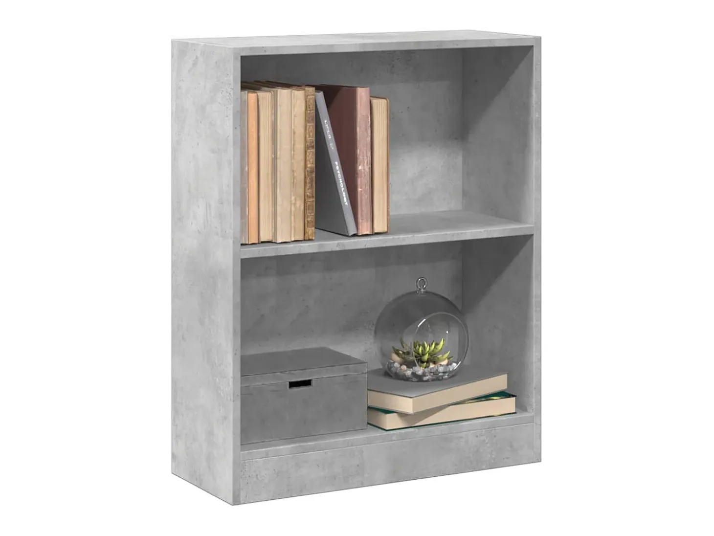 Estantería madera de ingeniería gris hormigón 60x24x76 cm