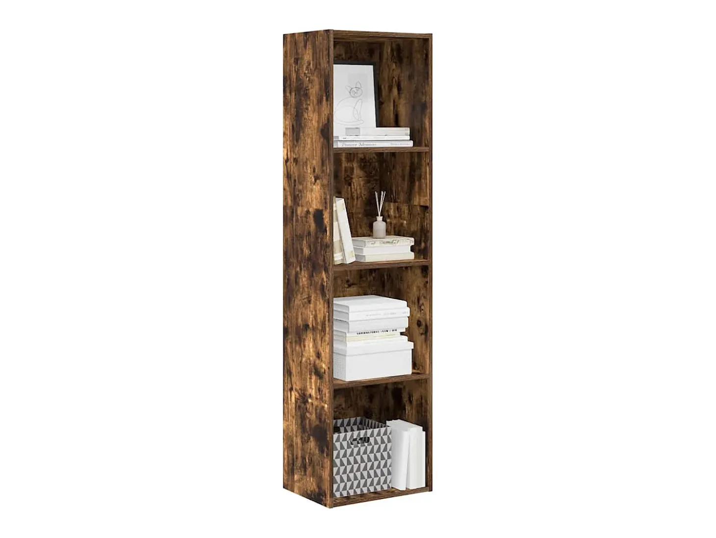 Estantería madera de ingeniería roble ahumado 40x30x152 cm