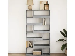 Estantería madera de ingeniería gris hormigón 100x33x187,5 cm