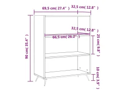 Estantería madera de ingeniería blanco 69,5x32,5x90 cm