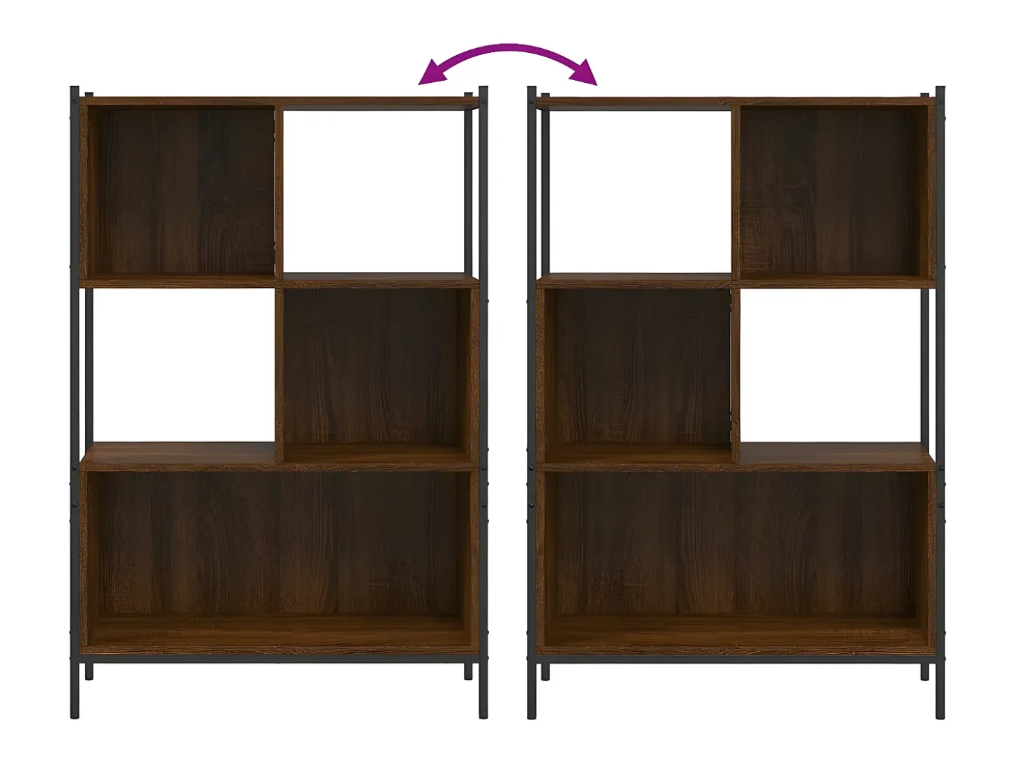 Estantería madera de ingeniería marrón roble 72x28x109 cm