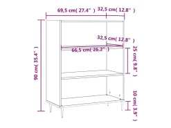 Estantería madera de ingeniería gris Sonoma 69,5x32,5x90 cm