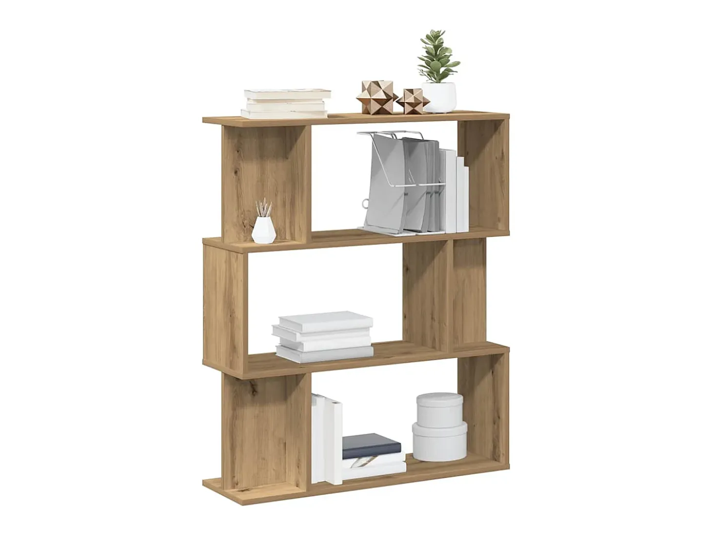 Estantería madera de ingeniería roble artisan 80x24x96 cm