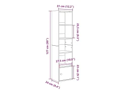Estantería madera de ingeniería gris sonoma 31x24x127 cm