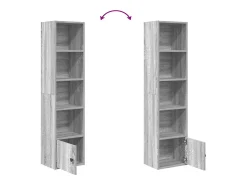 Estantería madera de ingeniería gris sonoma 31x24x127 cm