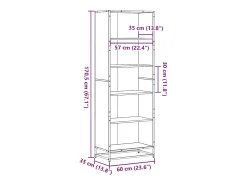 Estantería madera de ingeniería roble ahumado 60x35x170,5 cm
