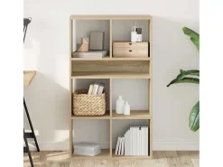 Estantería madera de ingeniería color roble sonoma 66x31x112 cm