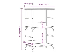 Estantería madera de ingeniería roble artisan 50x33x82 cm