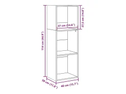 Estantería madera de ingeniería roble ahumado 40x30x114 cm