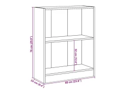 Estantería madera de ingeniería negro 60x24x76 cm
