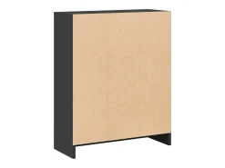 Estantería madera de ingeniería negro 60x24x76 cm