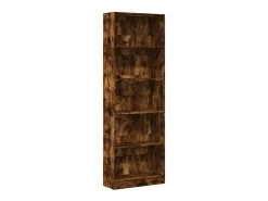 Estantería madera de ingeniería roble ahumado 60x24x176 cm