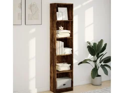 Estantería madera de ingeniería roble ahumado 40x24x176 cm