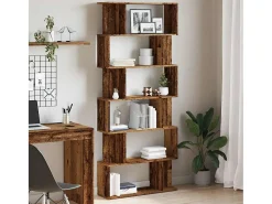 Estantería madera de ingeniería madera envejecida 80x24x192 cm