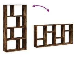 Estantería madera de ingeniería roble ahumado 60x20x120 cm