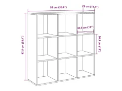 Estantería madera envejecida 98x29x97,5 cm