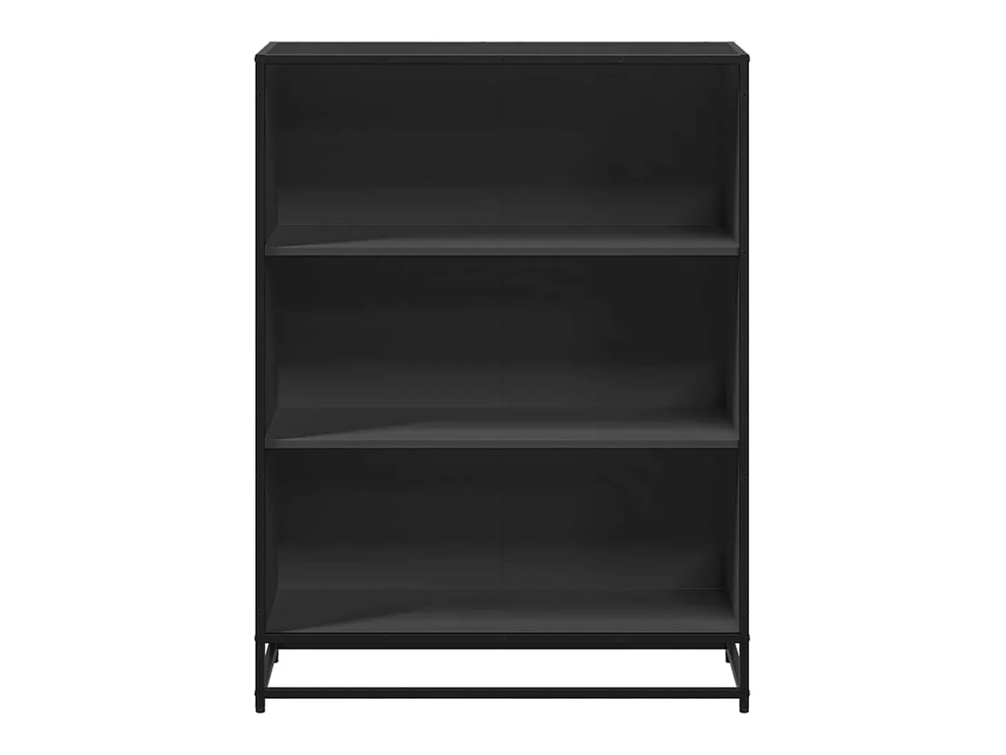 Estantería madera ingeniería negra 80,5x35x107,5 cm