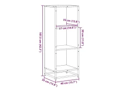 Estantería madera ingeniería roble marrón 40x35x107,5 cm
