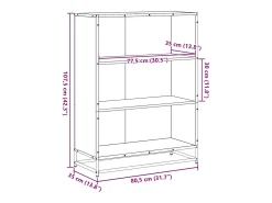 Estantería madera ingeniería color roble 80,5x35x107,5 cm