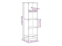 Estantería madera ingeniería gris sonoma 40x35x139 cm
