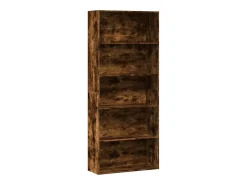 Estantería madera ingeniería color roble ahumado 80x30x189 cm