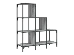 Estantería madera ingeniería y metal gris Sonoma 92x30x102 cm