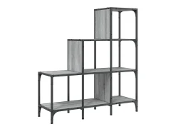 Estantería madera ingeniería y metal gris Sonoma 92x30x102 cm