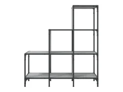 Estantería madera ingeniería y metal gris Sonoma 92x30x102 cm