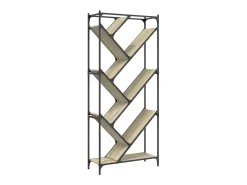 Estantería madera ingeniería y metal roble Sonoma 79x30x180 cm