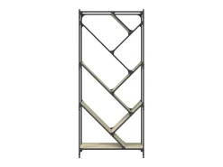 Estantería madera ingeniería y metal roble Sonoma 79x30x180 cm