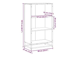 Estantería madera ingeniería gris sonoma 60x35x107,5 cm