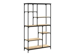 Estantería madera ingeniería acero roble Sonoma 99x35,5x176 cm