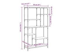Estantería madera ingeniería acero roble Sonoma 99x35,5x176 cm