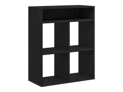 Estantería madera ingeniería negra 66x31x80 cm