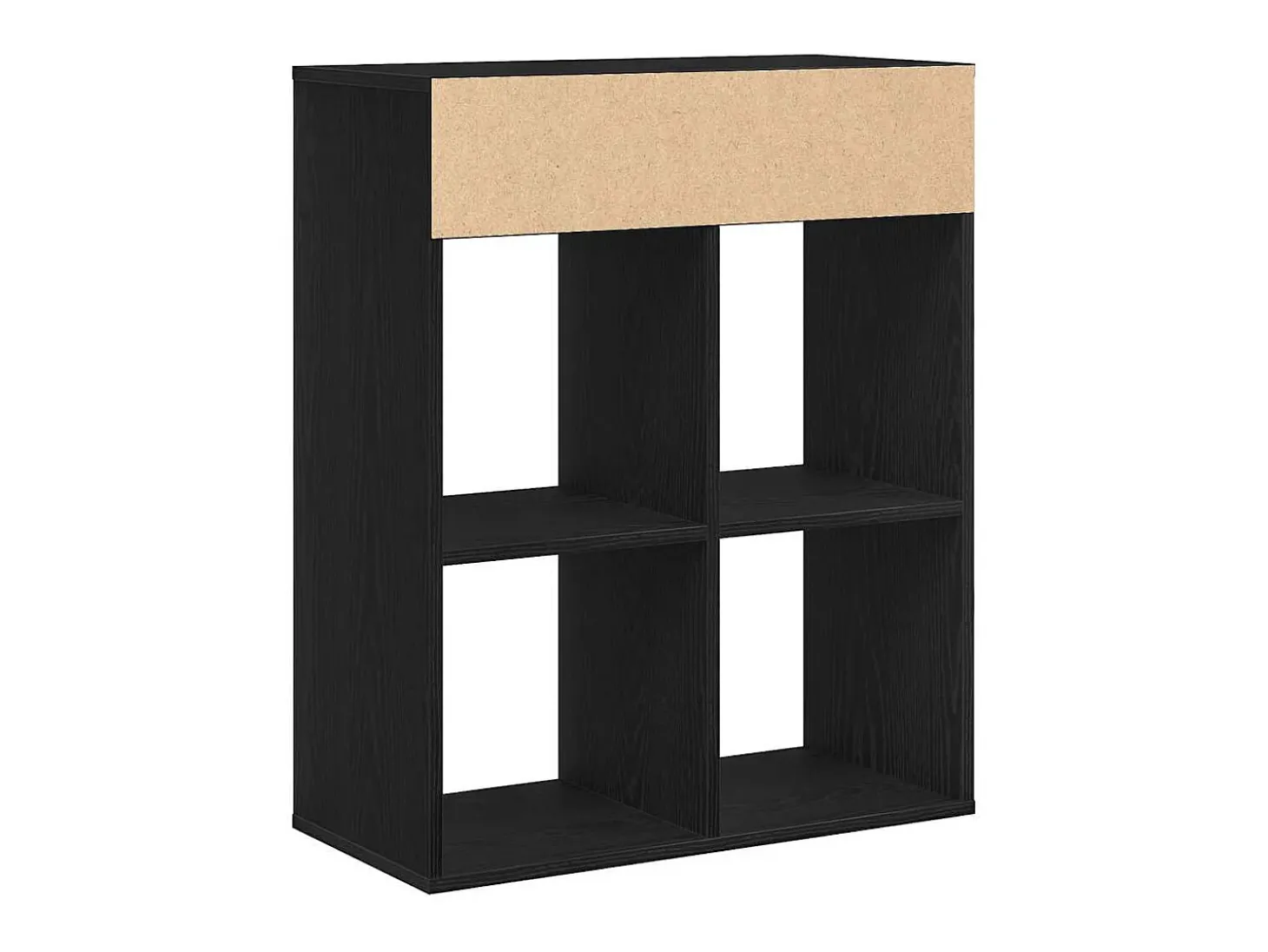 Estantería madera ingeniería negra 66x31x80 cm