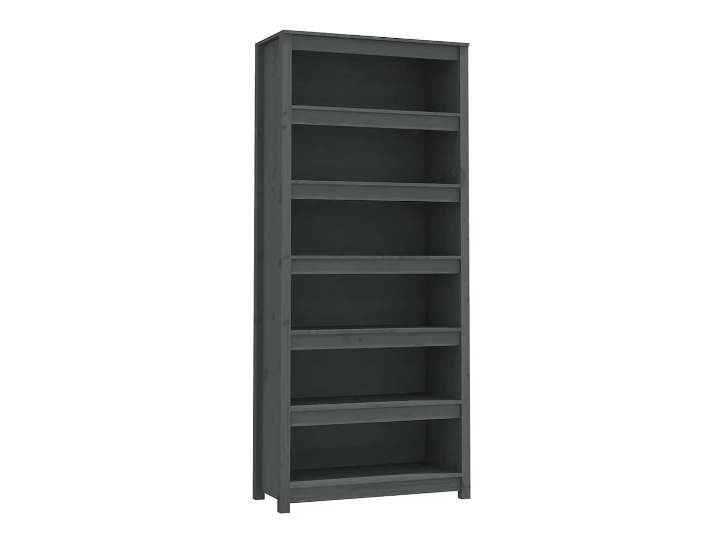 Estantería madera maciza de pino gris 80x35x183 cm