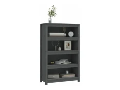 Estantería madera maciza de pino gris 80x35x126 cm