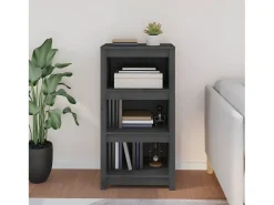 Estantería madera maciza de pino gris 50x35x97 cm