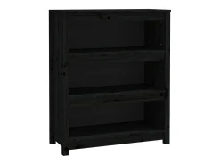 Estantería madera maciza de pino negra 80x35x97 cm