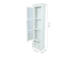 Estantería moderna con 3 estantes de madera blanca