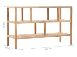 Estantería para baño madera maciza de nogal 100x40x65 cm