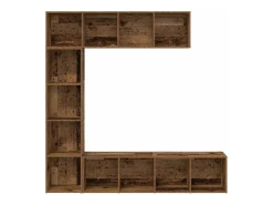 Estantería para libros 3 unidades madera vieja madera de ingeniería