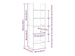 Estantería para libros Madera vieja 60 x 35 x 180 cm