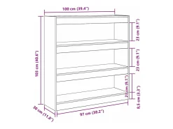 Estantería para libros Roble artisan 100 x 30 x 103 cm