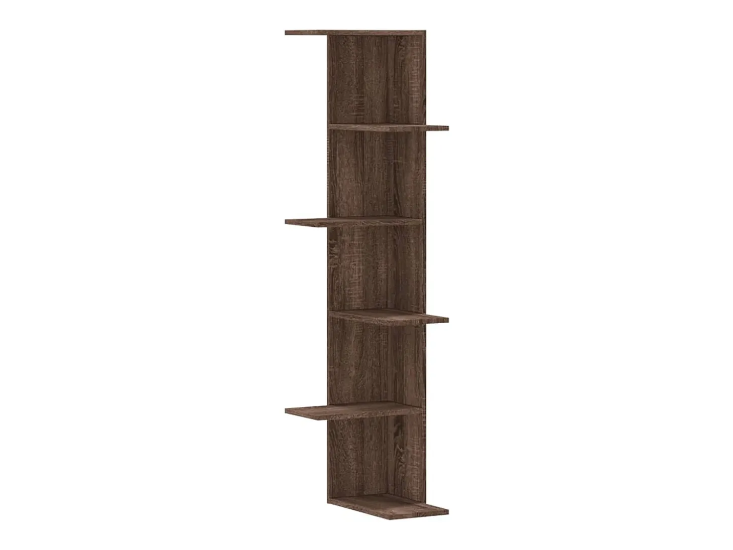 Estantería pared de esquina madera marrón roble 36,5x36,5x140cm ES321816