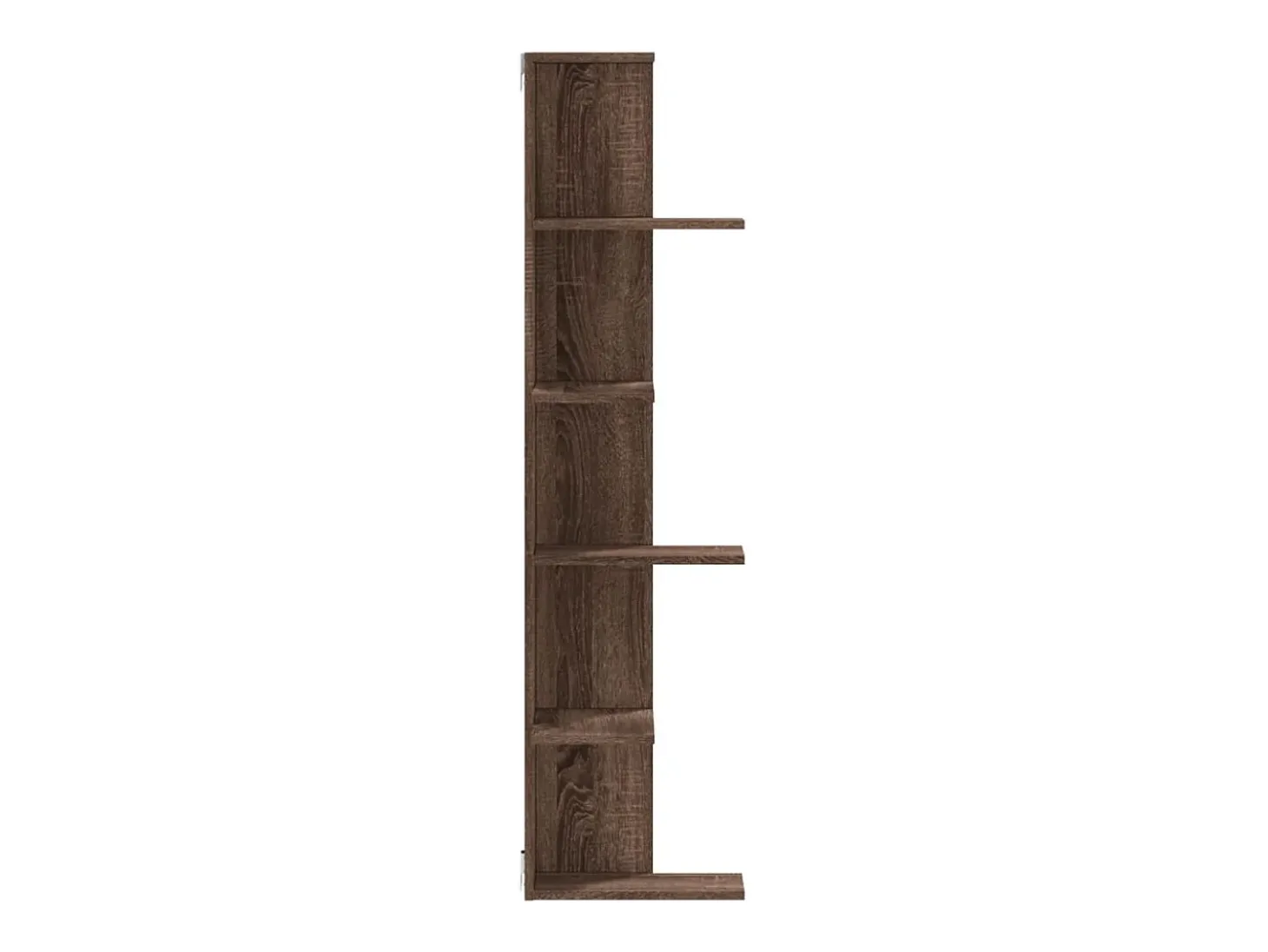 Estantería pared de esquina madera marrón roble 36,5x36,5x140cm ES321816