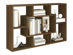 Estantería pared madera ingeniería roble marrón 85x16x52,5 cm